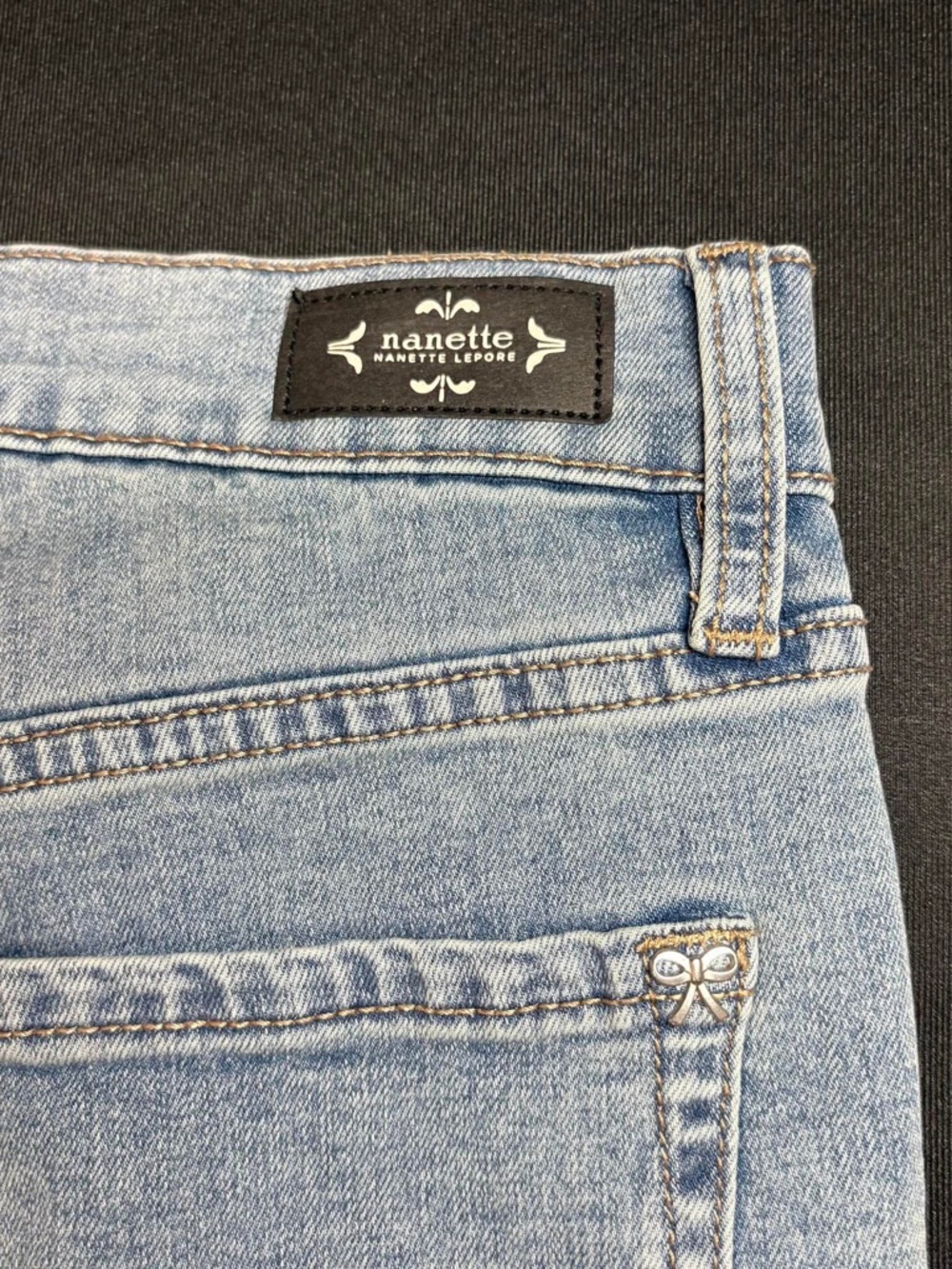 Nanette Lepore Light Blue Flare Jeans with Frayed Hem - Picture 11 of 11